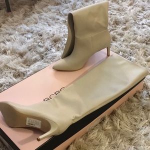 BCBG Cream leather tall boots